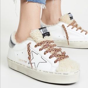 Golden Goose Hi Star Sneakers- White Shearling